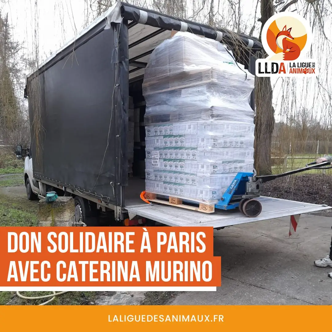 Redistribution du don de ZooPlus par La Ligue Des Animaux à Paris.